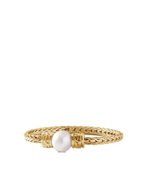 John Hardy 18kt yellow gold Classic Chain freshwater pearl band ring