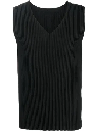Issey Miyake Pleated V-neck Vest - Farfetch