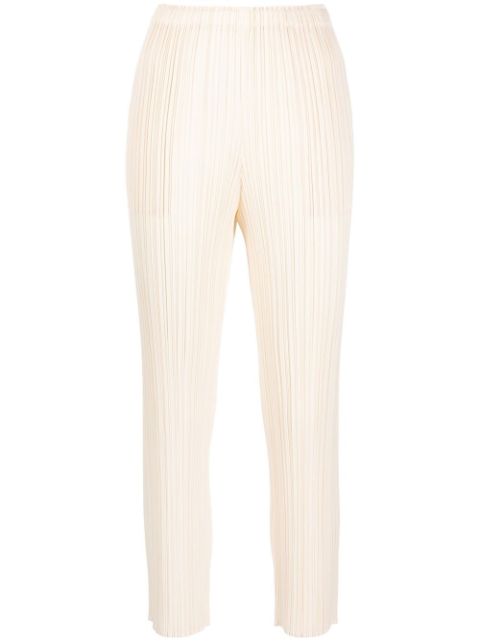 Pleats Please Issey Miyake pleated cropped trousers