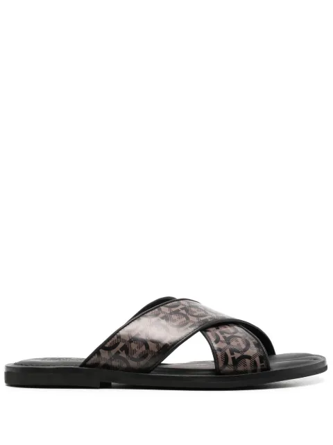 Ferragamo Gancini crossover strap sandals