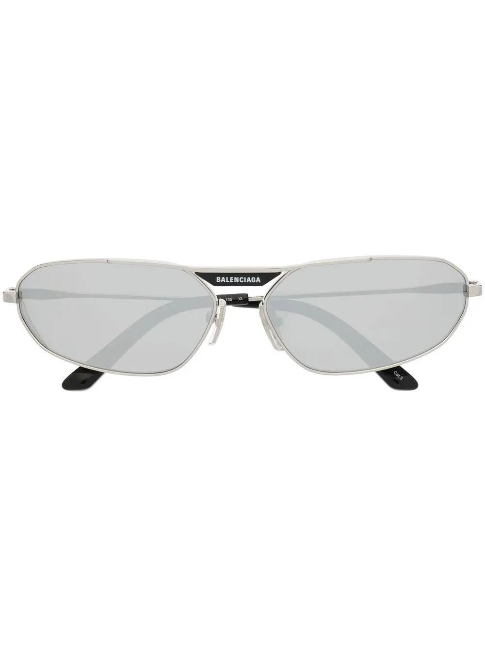 

Balenciaga Eyewear lentes de sol con armazón ovalada - Plateado