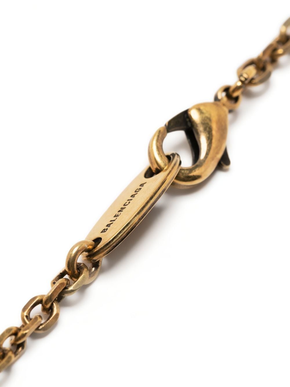 Shop Balenciaga Hourglass Pendant Necklace In Gold