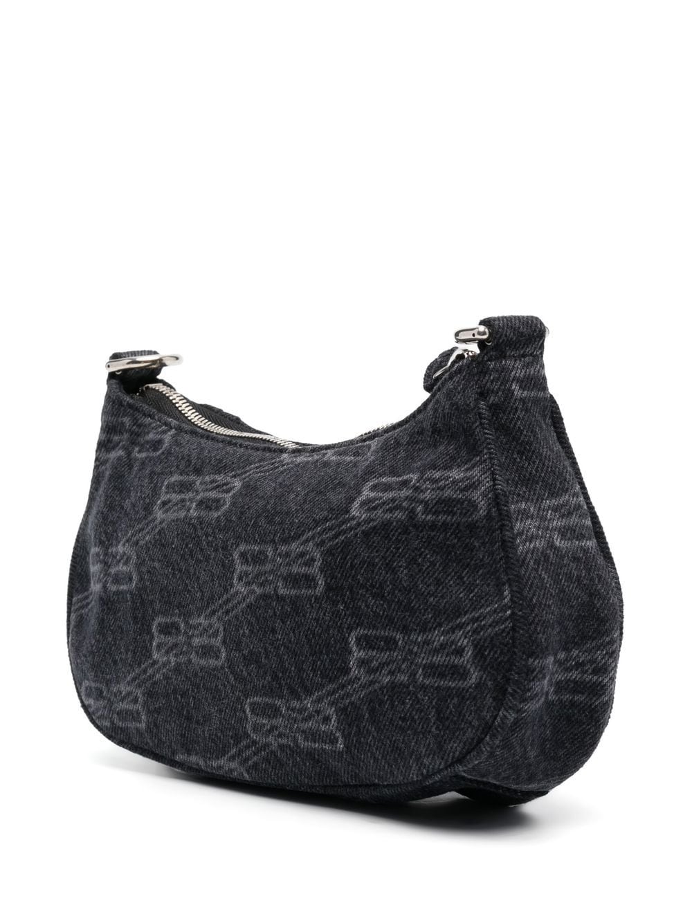 Shop Balenciaga Le Cagole Monogram Denim Shoulder Bag