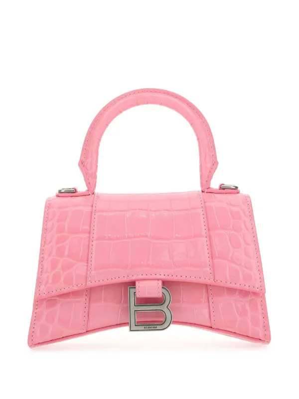 Balenciaga Hourglass crocodile embossed handbag