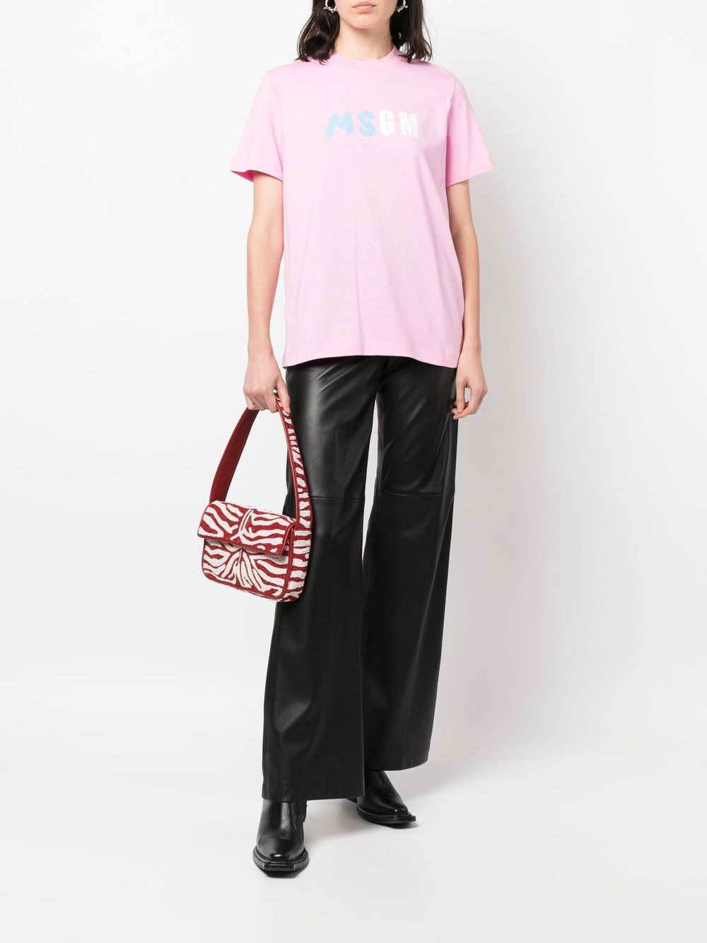 MSGM T-shirt met logoprint - Roze