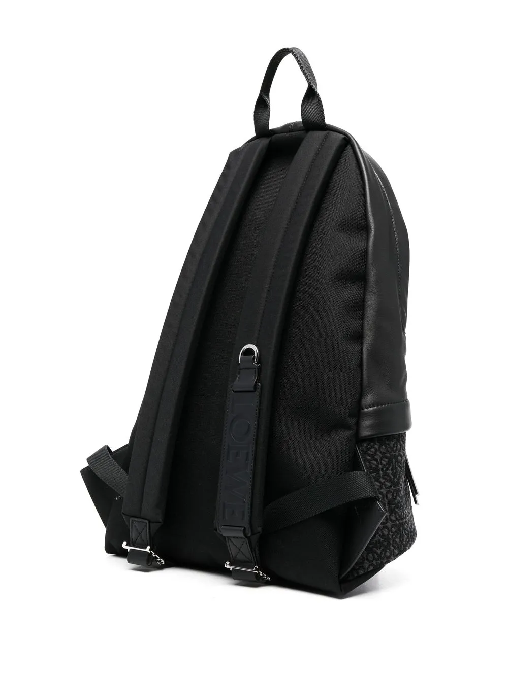 Loewe Anagram Jacquard Round Slim Backpack In Black