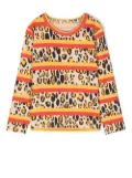 Mini Rodini leopard-print striped top - Neutrals