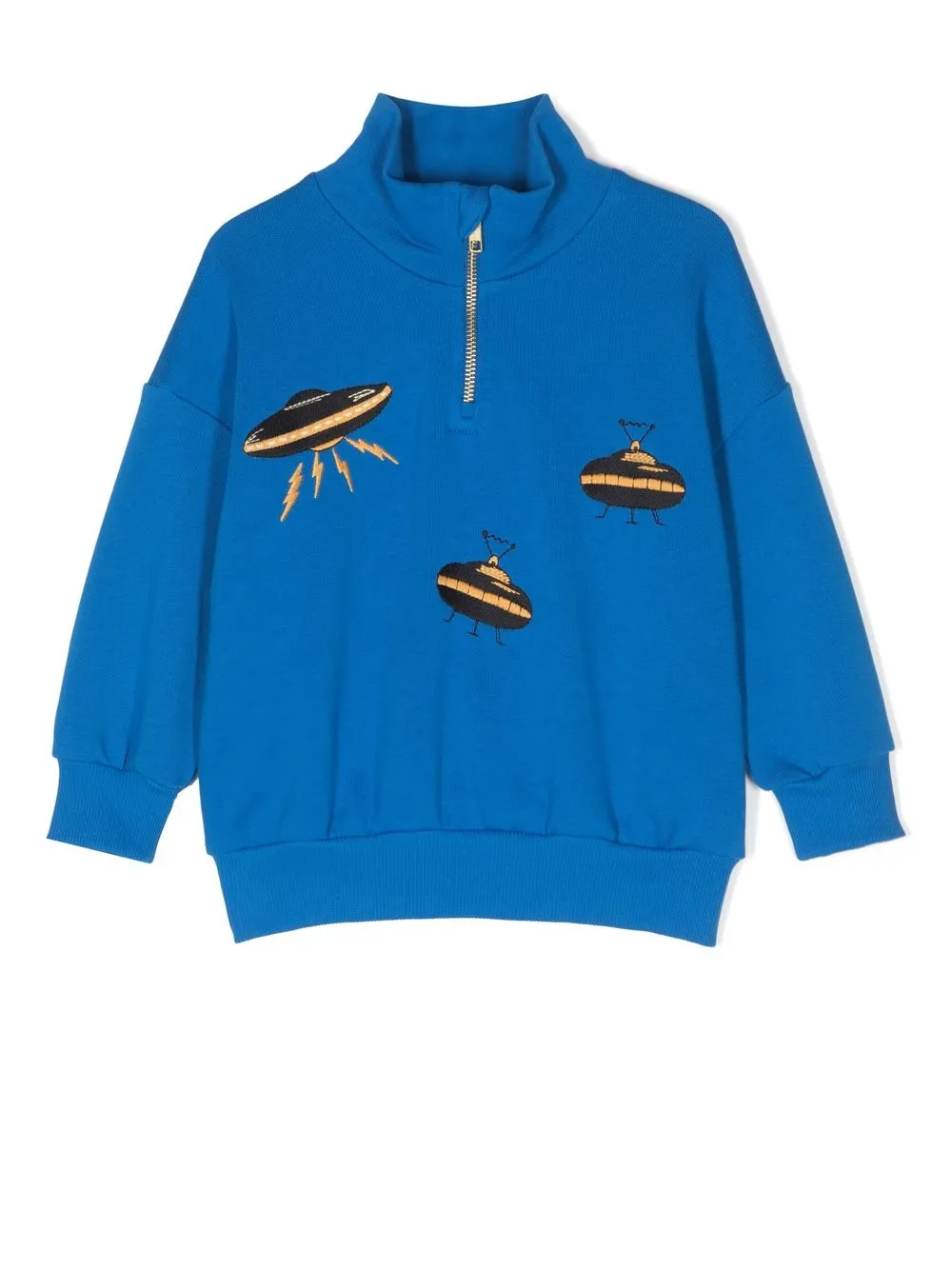 Mini Rodini sudadera con bordado UFO | azul | Image 1