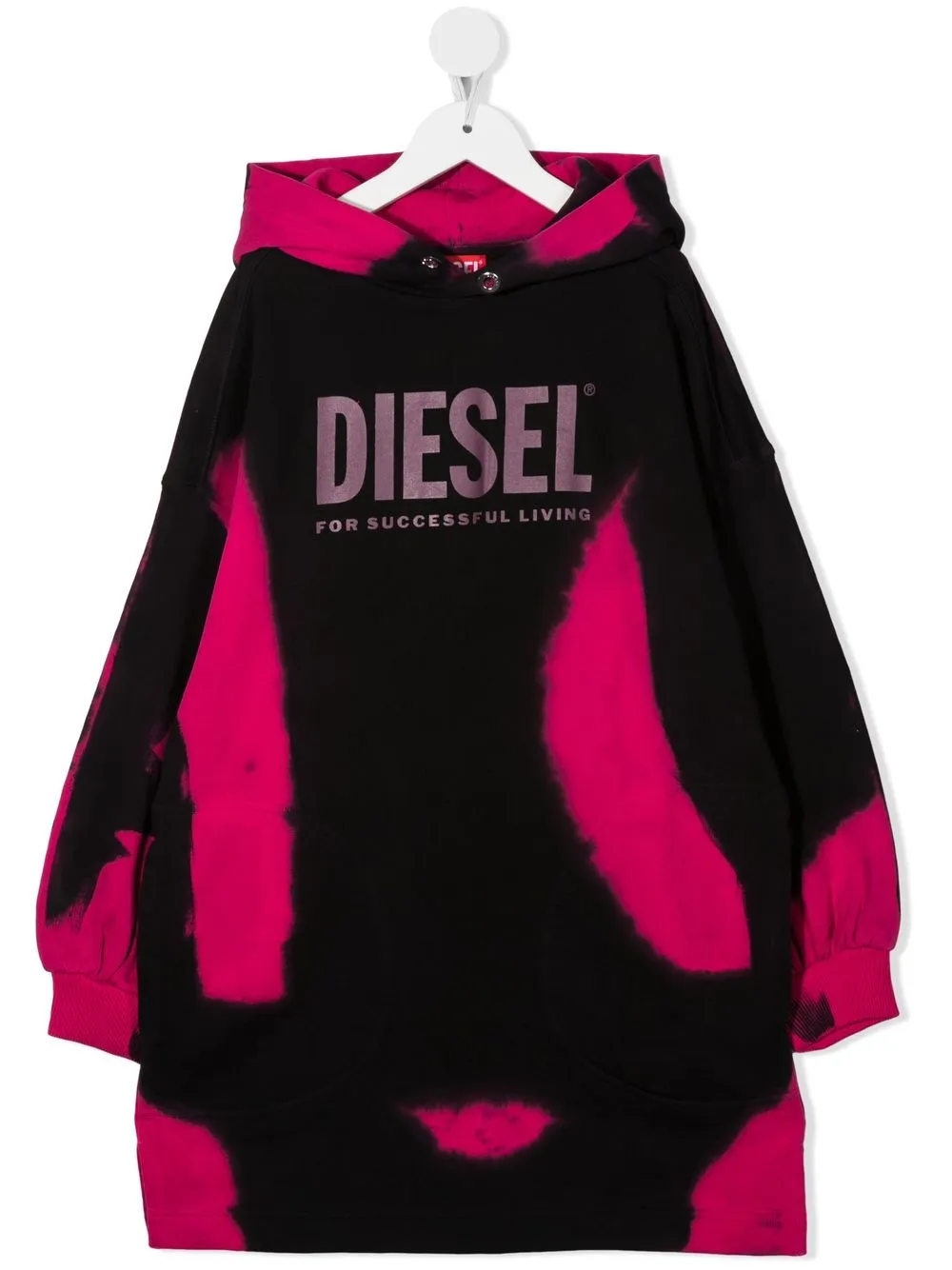 

Diesel Kids vestido estilo sudadera con logo estampado - Negro