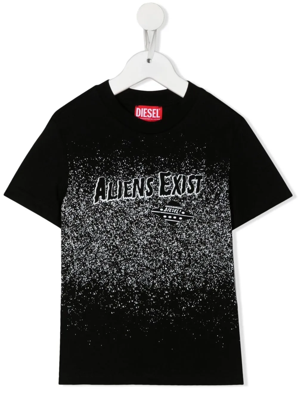 

Diesel Kids playera Aliens Exist con logo estampado - Negro