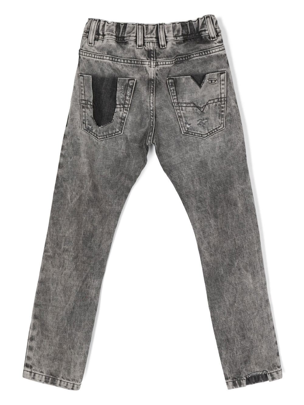 Diesel Kids Jeans met gerafeld-effect - Grijs