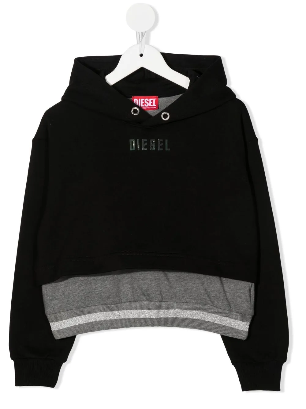 

Diesel Kids Sirmin layered-effect hoodie - Black