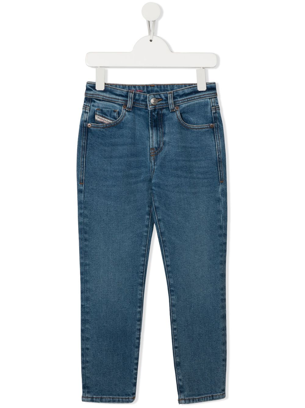 

Diesel Kids jeans tapered con tiro medio - Azul