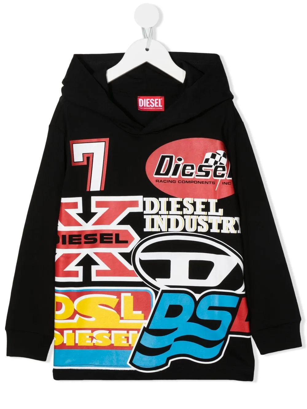 

Diesel Kids graphic-print cotton hoodie - Black