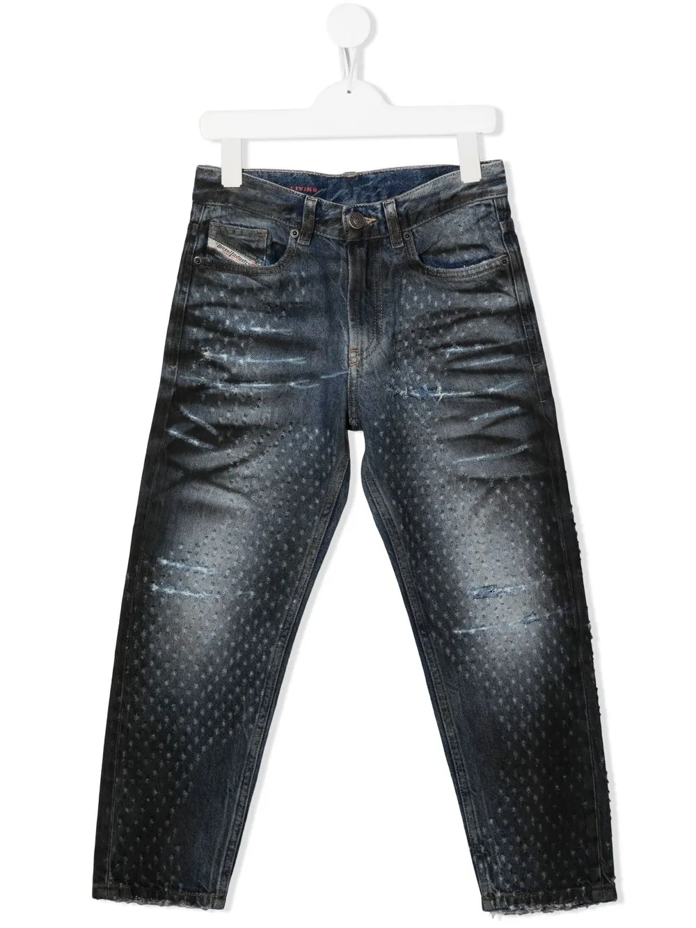 

Diesel Kids jeans con efecto envejecido - Azul