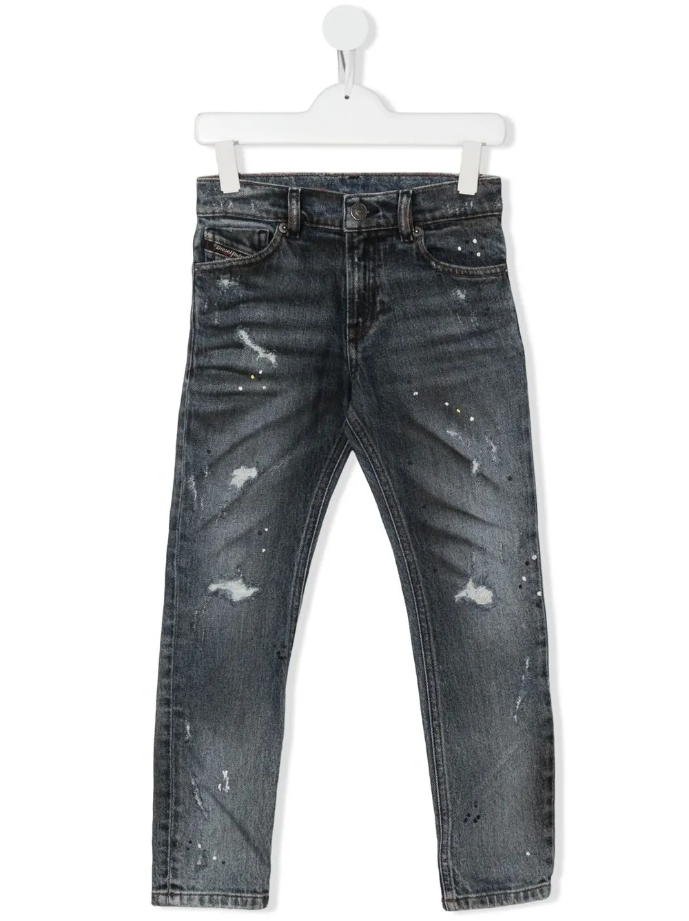 

Diesel Kids jeans slim con efecto envejecido - Gris