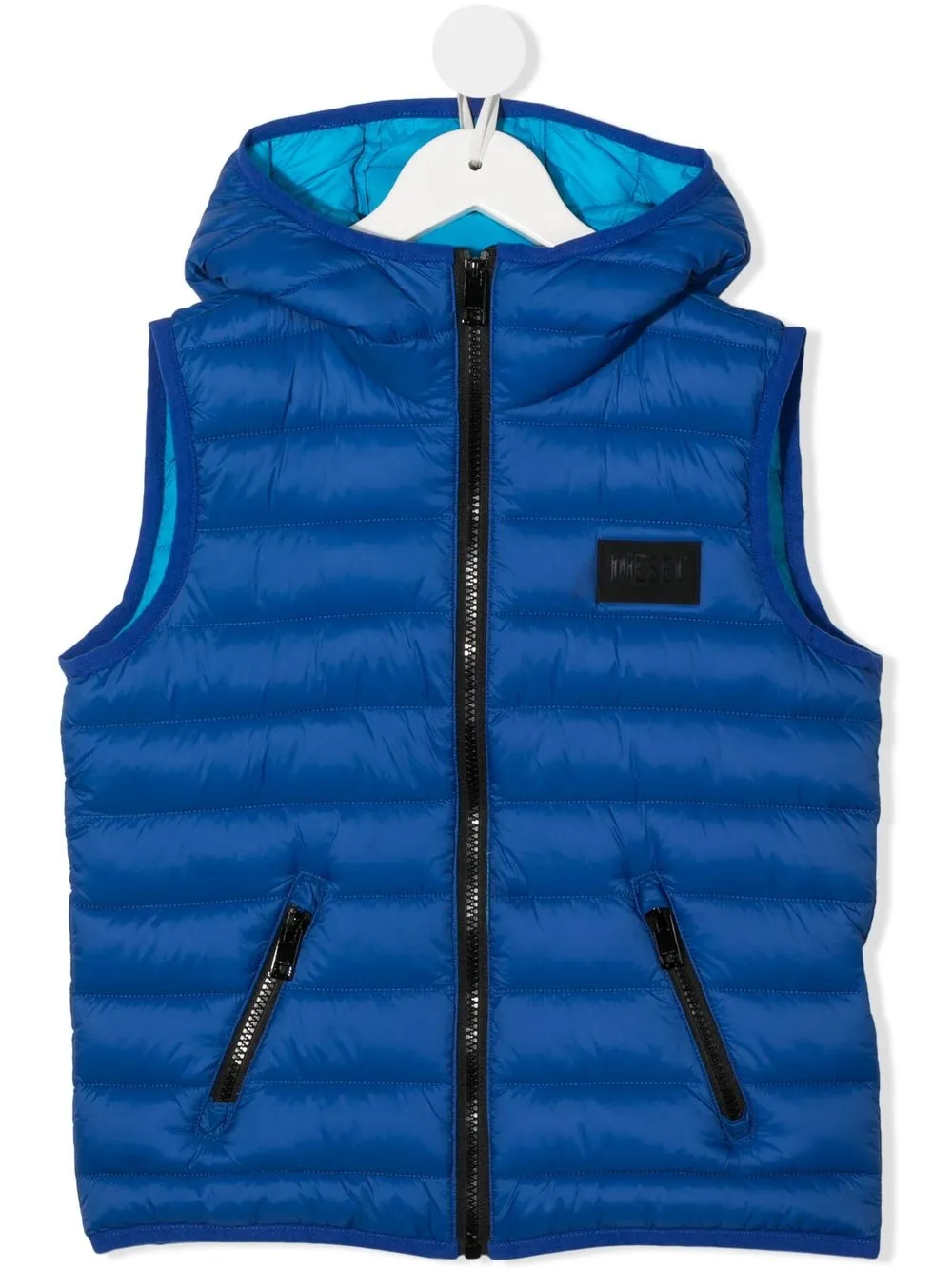 

Diesel Kids chaleco capitonado con capucha - Azul