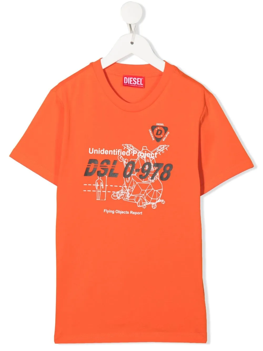 

Diesel Kids playera con estampado gráfico - Naranja