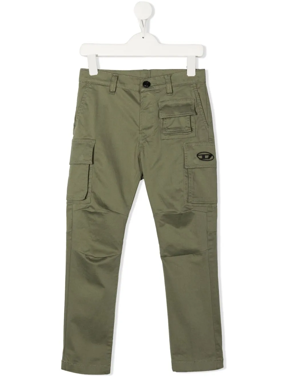 

Diesel Kids pantalones cargo con logo bordado - Verde