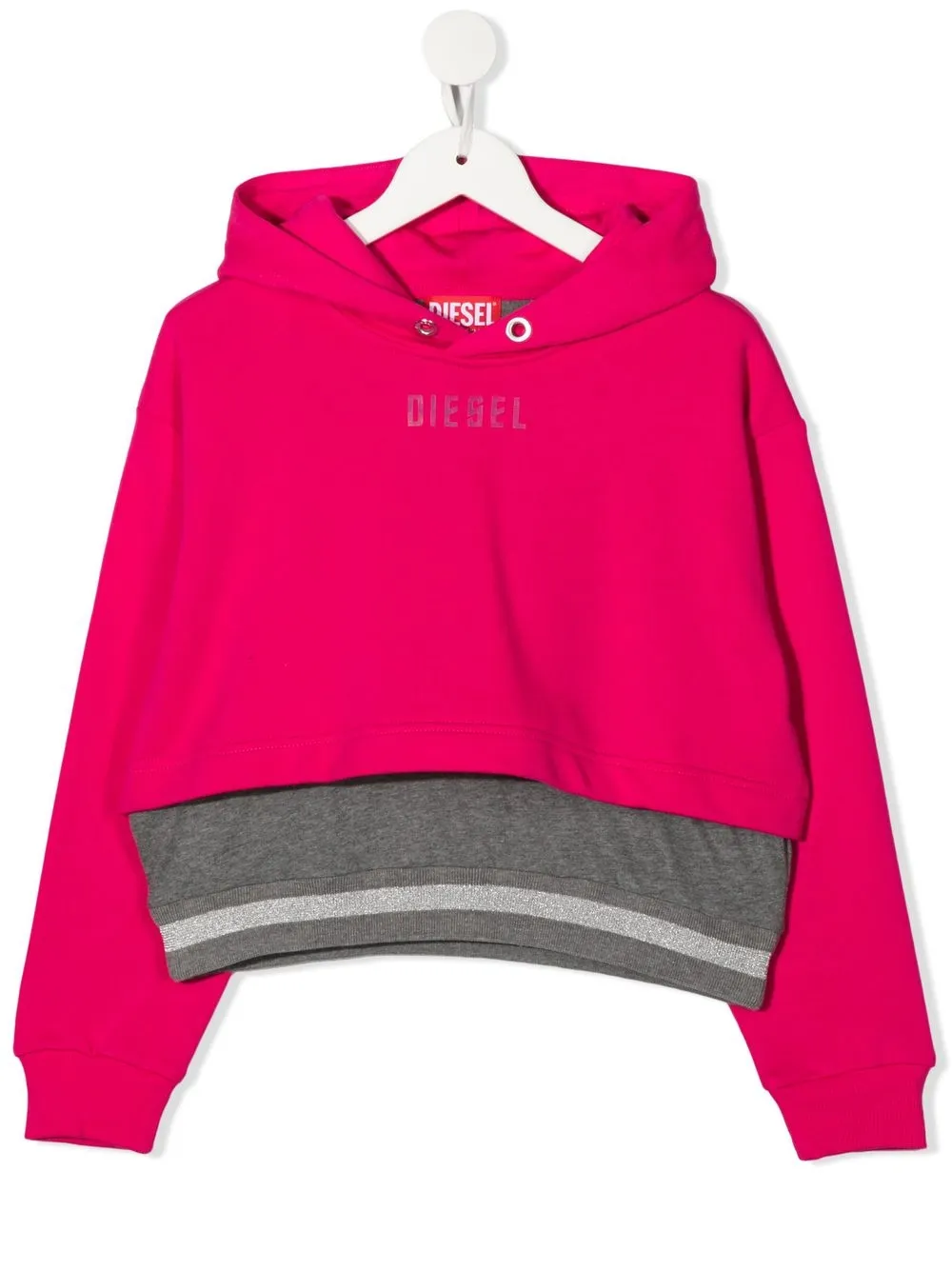 

Diesel Kids Sirmin layered-effect hoodie - Pink