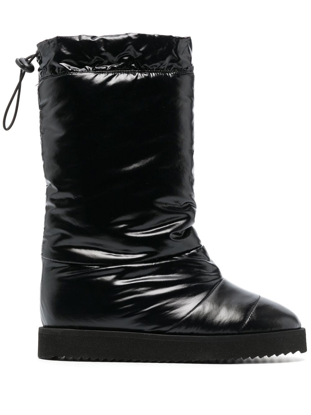 GIABORGHINI patent padded knee-high boots
