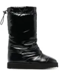 GIABORGHINI patent padded knee-high boots - Black