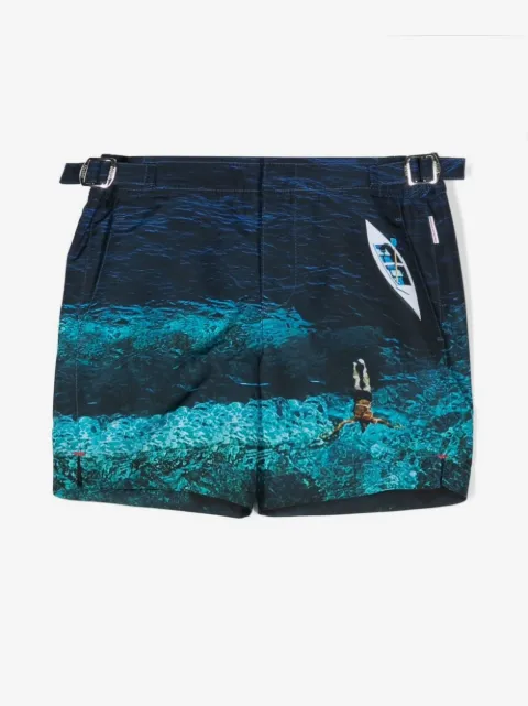 Orlebar Brown Kids Russell photograph-print swim shorts