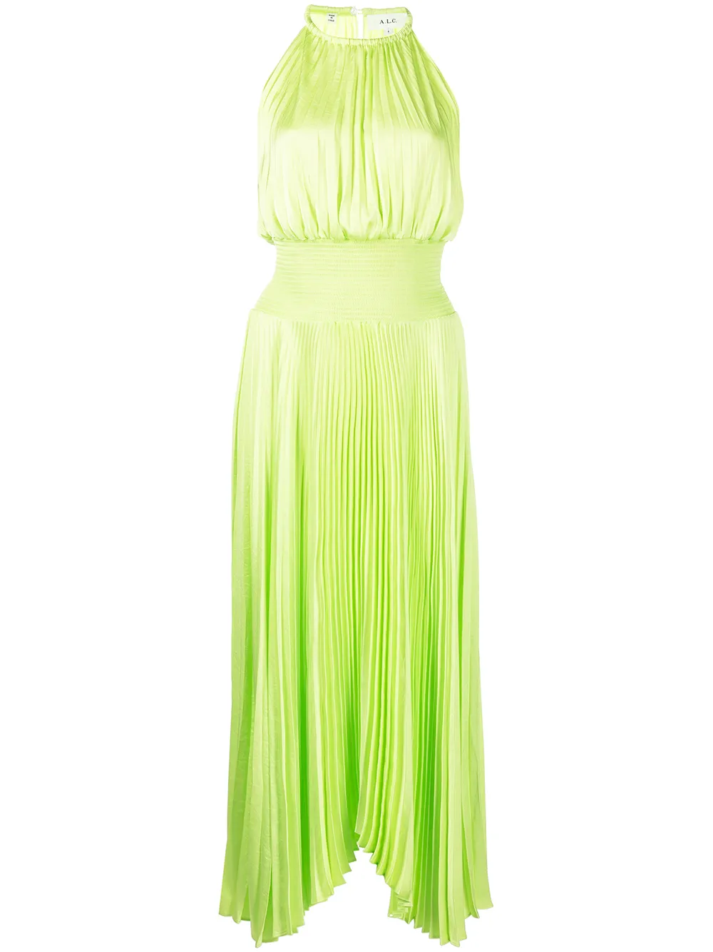 

A.L.C. vestido midi plisado con cuello halter - Verde