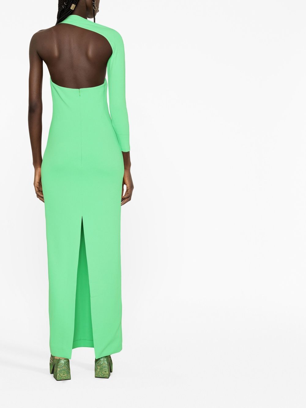 Solace London Saren One-shoulder Crepe Maxi Dress In Green | ModeSens