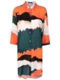 Lenny Niemeyer Horizonte graphic-print shirt dress - Orange