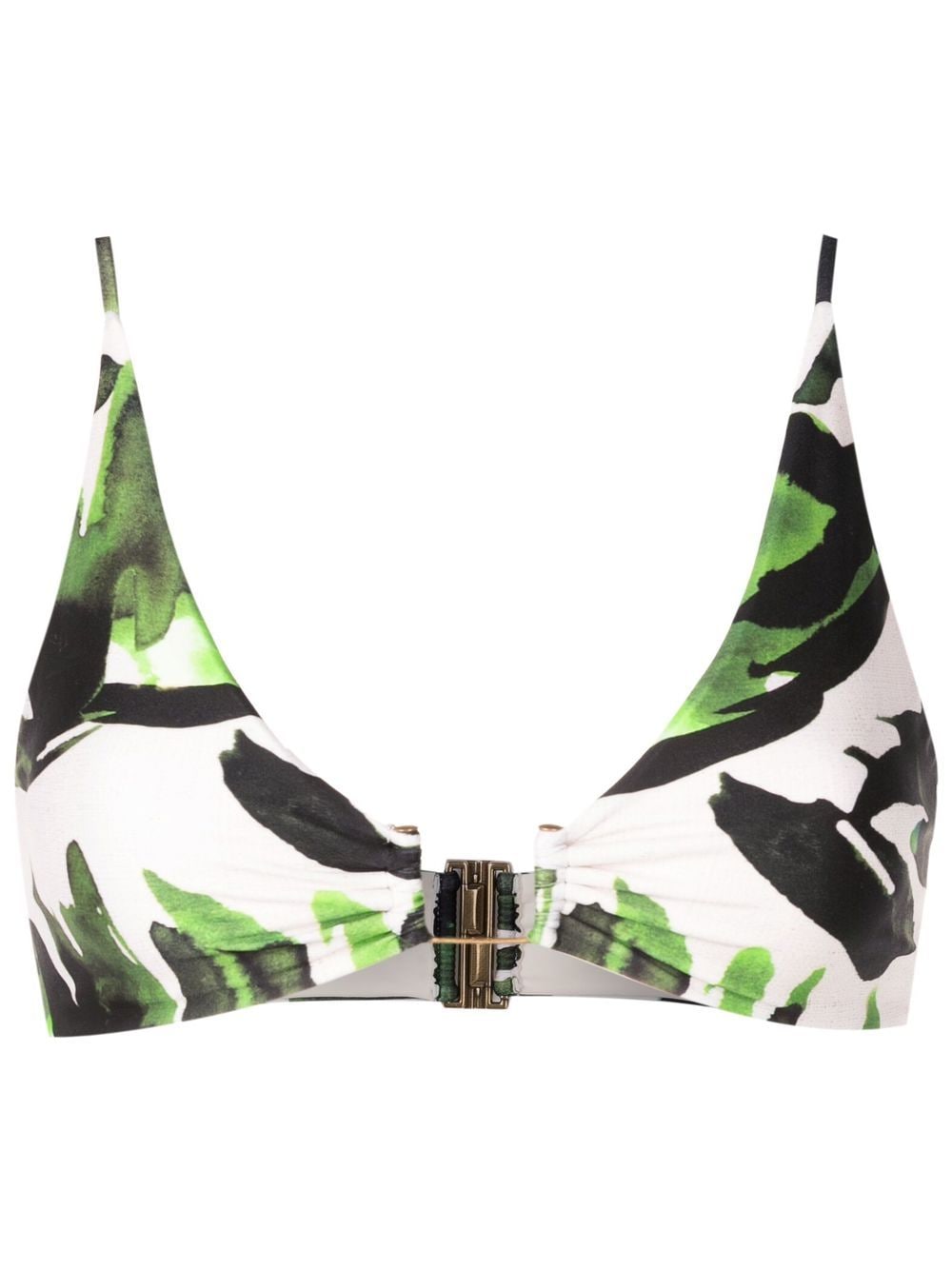 Lenny Niemeyer Carnauba Triangle Bikini Top In Green