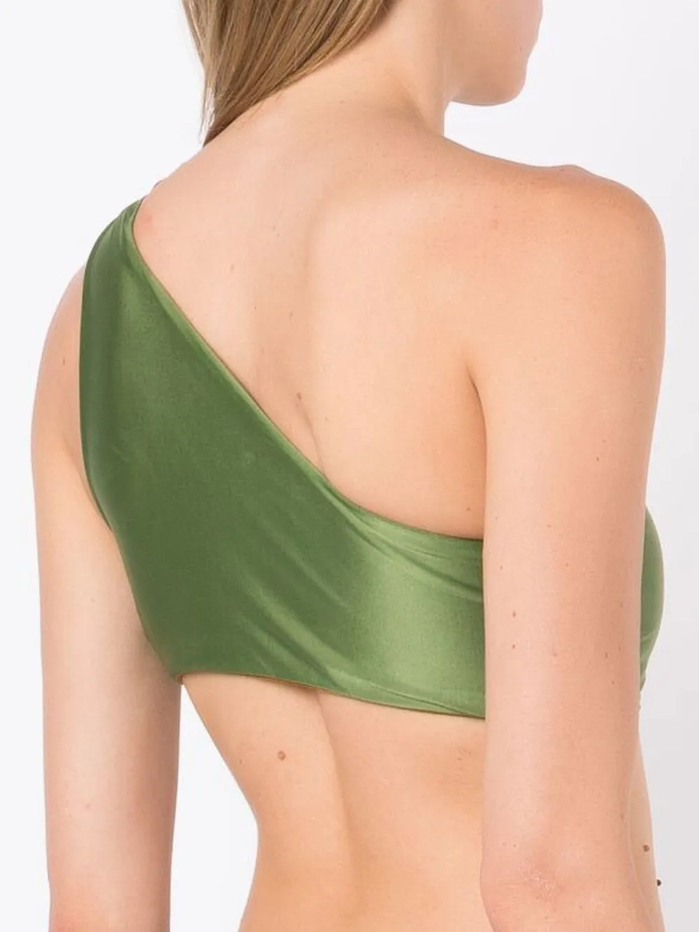 Lenny Niemeyer Reversible One-shoulder Bikini Top In Green