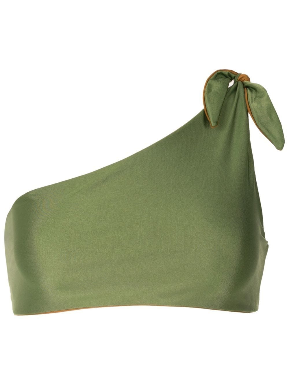 Lenny Niemeyer Reversible One-shoulder Bikini Top In Green