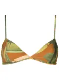 Lenny Niemeyer banana leaf-print bikini top - Green