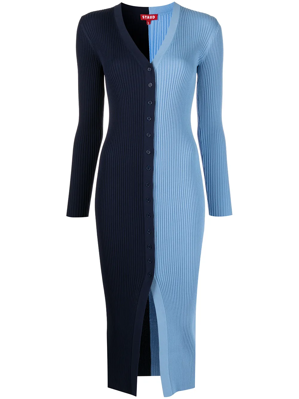 

STAUD Shoko colour-block jumper dress - Blue