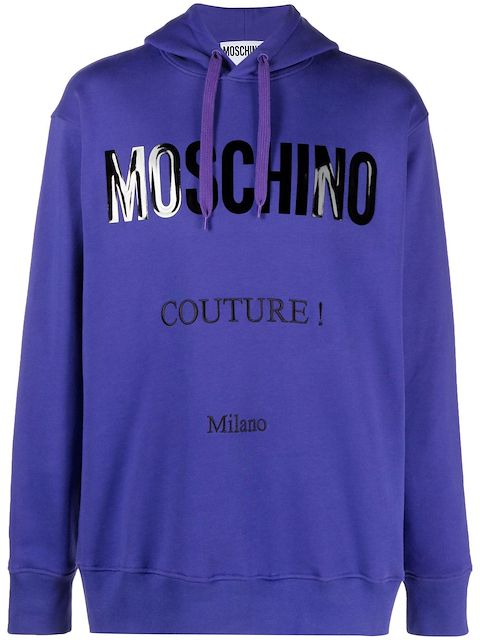 Moschino logo-print long-sleeved hoodie