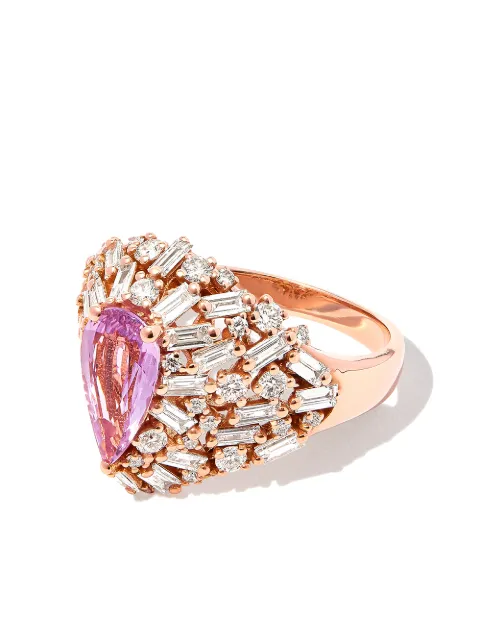 Suzanne Kalan 18kt rose gold sapphire and diamond ring