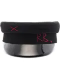 Ruslan Baginskiy embroidered monogram baker boy hat - Black
