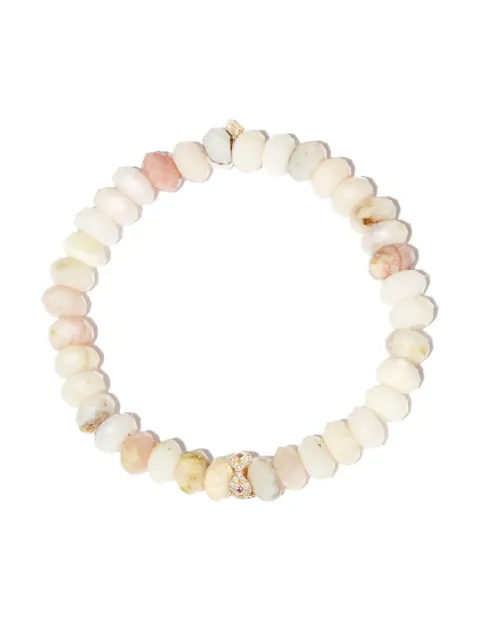 Sydney Evan pulsera Evil Eye en oro amarillo de 14kt con ópalo