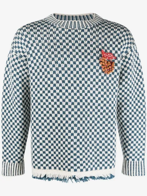 BODE Talsi checkerboard-pattern sweater
