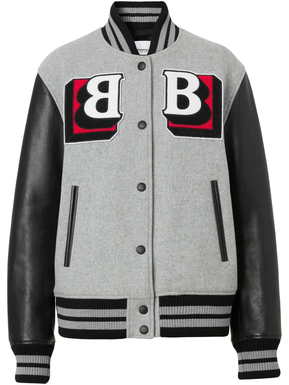 

Burberry logo-patch bomber jacket - Grey