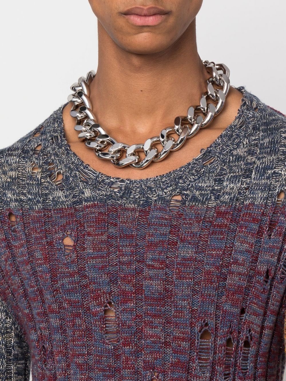 JW Anderson Oversized Logo Grid Chain Necklace - Farfetch