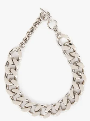 chunky chain-link necklace in silver 