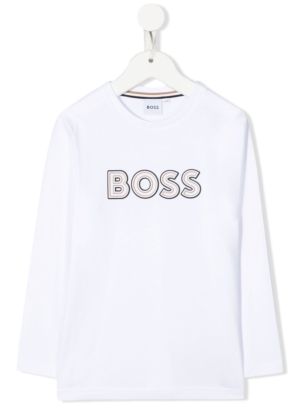 

BOSS Kidswear playera manga larga - Blanco