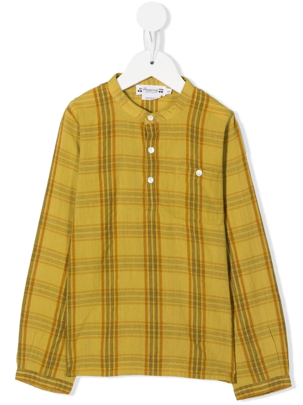 

Bonpoint plaid-check print shirt - Yellow