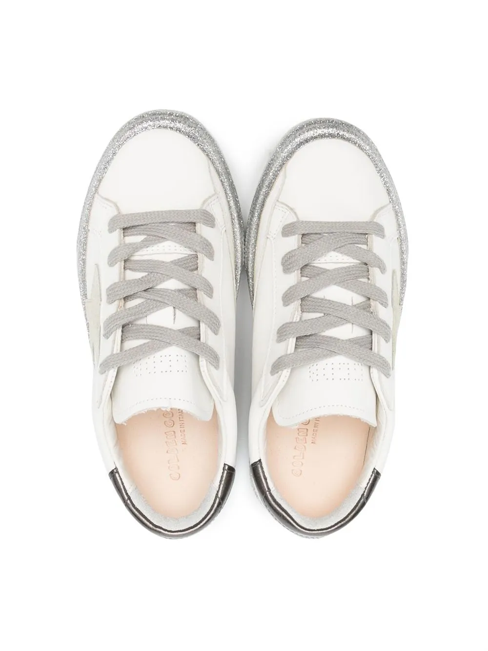  Golden Goose Kids Superstar Sneakers Mit Glitter Optik   Weiß 