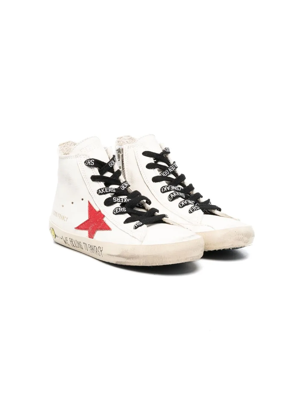 

Golden Goose Kids tenis altos Francey - Blanco