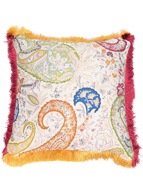 ETRO HOME paisley-print fringed cushion