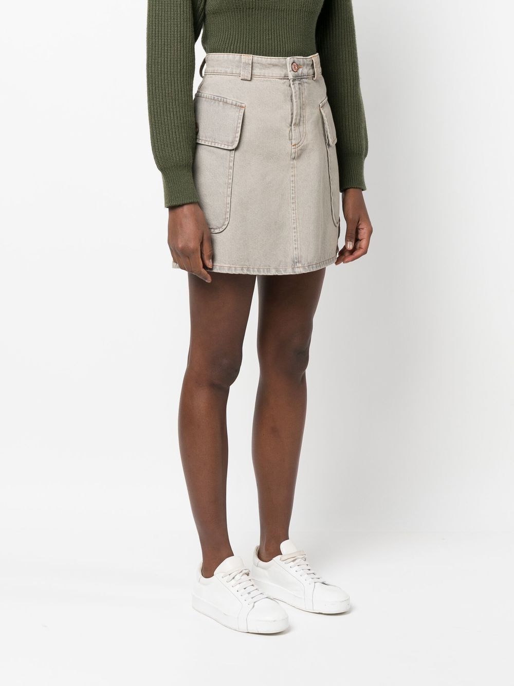 Shop See By Chloé A-line Denim Mini Skirt In Green