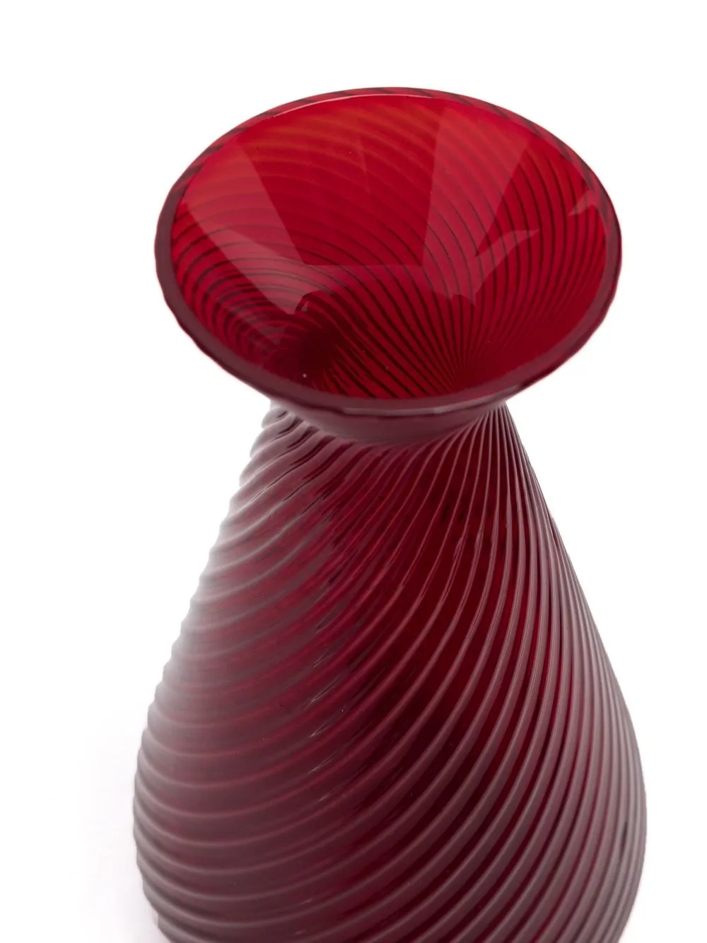  Venini Gemme Rigadin Vase - Red 